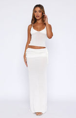 Stand And Stare Knit Top White