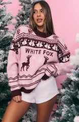 Arctic Fire Knit Sweater Crimson Twist