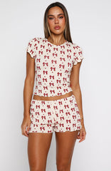 Dreamy Pyjama Shorts Bow Bliss
